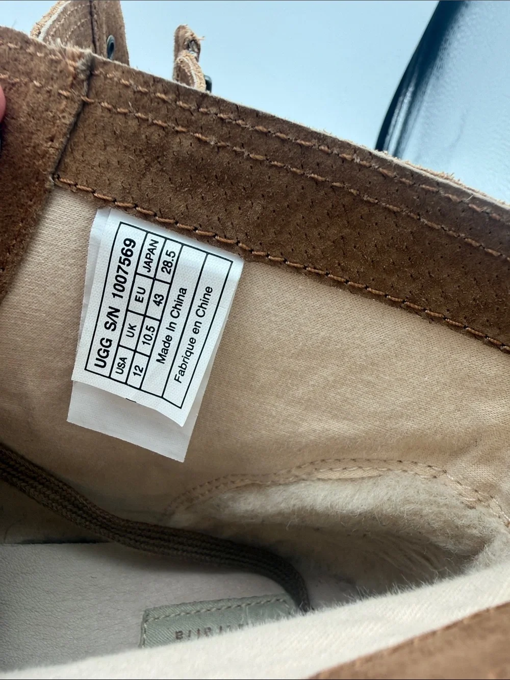 UGG Blaney Brown Leather Perforated High Top Sneakers Side Zip Tassel Sz 12